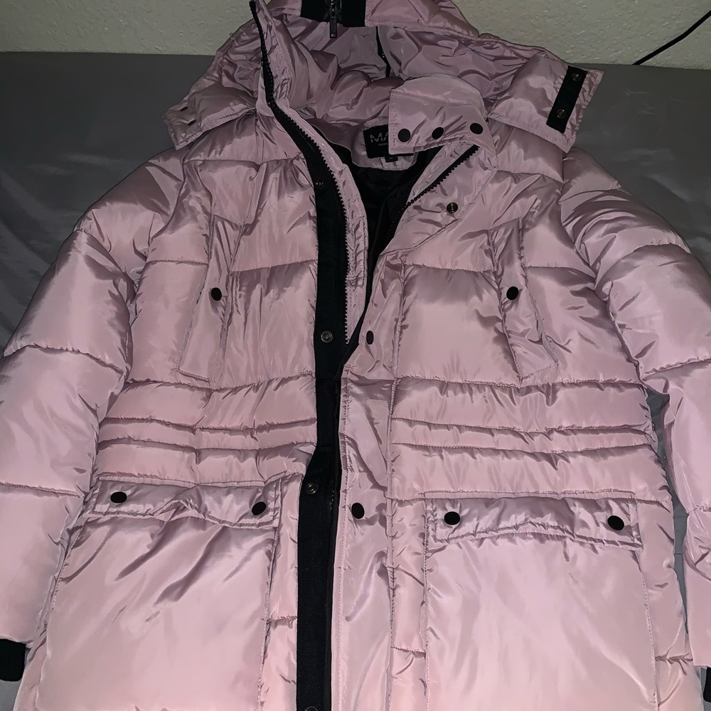 boohooMAN Coral Pink Puffer Jacket